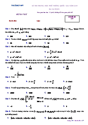 Đề thi thử Trung học Phổ thông Quốc gia môn Toán năm 2019 - Mã đề 157